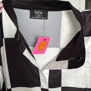 DRESSED IN LALA Satin Playsuit in Ultra Check